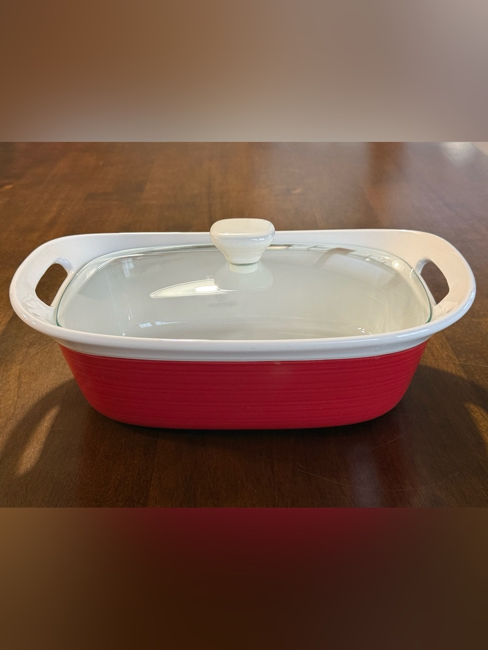 Corningware Ceramic Red Covered Baking Casserole Dish -